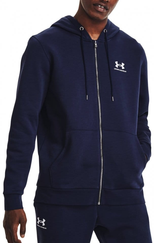Sweatshirt med hætte Under Armour UA Essential Fleece FZ Hood-NVY